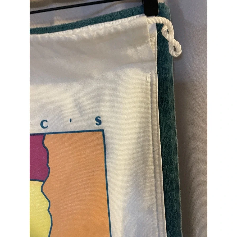 Vintage large 65X45 Green Beach Towel Aflac,s‎ Acapulco 1991 Convention W. Pouch